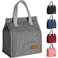 Miniatyrbilde 1 av 6: Lunsjposer for Kvinner Menn, Bærbar Isolerende Lunsjpose Vannresistent Lekkasjesikker Lunsjboks Tote Bag for Barn Jenter Gutter Voksne Grey