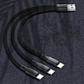 Miniatyrbilde 3 av 11: USB2.0 Type-A Hann til 3 Micro USB Hann Lading Kontakt Lading Kabel Strøm 3 i 1