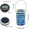 Miniatyrbillede 3 af 5: Mosaik Solcellelamper Mason Jar Lampe BLÅ OVAL OVAL Blå Oval-Oval
