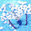 Miniatyrbillede 3 af 5: Nøglering til Piger Kvinder Butterfly Nøglering Krystal Butterfly Vedhæng Nøglering Nøglering Charm Bil Taske Tegnebog Hængende Blue