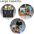 Miniatyrbilde 3 av 7: 6-pak gjenbrukbare handleposer med håndtak, ikke-vevde handleposer - Holder 44+ lbs (20 KG) - Ekstra store og holdbare sammenleggbare handleposer