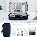 Miniatyrbilde 6 av 7: Dobbeltlags Elektronikk Tilbehørsveske Organizer for Kabler, Universal Bære Reise Gadget Veske for Kabler, Power Bank, USB-minne, Lader Harddisk A-blue