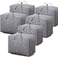 Miniatyrbilde 1 av 7: Klær Oppbevaringspose Dyne Oppbevaringsposer King Size Oppbevaringsposer for Dyner Klær Quilt Tepper Sengetøy Dyneposer Under Sengen Oppbevaringsposer med Glidelåser Grey 75L*6PCS