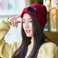 Miniatyrbilde 3 av 4: Hatt for menn og kvinner CP Strikket lue Ull Vinterhatt Solbriller Punk Caps Wine Red