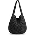 Miniatyrbilde 1 av 5: Heklede Vesker for Kvinner Sommer Strand Tote Bag Estetisk Tote Bag Hippie Bag Strikket Veske Pattern black