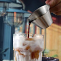 Miniatyrbild 5 av 8: Espressokoppar, 2-pack rostfritt stål espressomätkopp med skalmarkering och örnnäbb, 100 ml espressohällningskopp Barista-kaffetillbehör