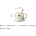 Miniatyrbillede 2 af 6: Tekop, Keramik 11oz Halloween Kaffeekop med Låg - Venlig Spøgelse