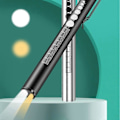 Miniatyrbillede 4 af 5: Pen Light, Genanvendelig LED Pen Light til Studerende Læger Sygeplejersker med 2 Lys Kilder, USB Genopladelig, Varmt Lys og Hvidt Lys, Lommeclips Silver