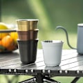 Miniatyrbillede 5 af 5: 1 stk., Espresso kaffekop, 304 rustfrit stål kaffekrus, dobbeltvæggede tekopper, bærbare drikkekopper, til vandreture, camping, udendørs dekoration, sommer Wi Golden Large