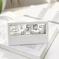 Miniatyrbild 7 av 7: Digital inomhusklocka termometer väckarklocka LCD veckodag lättläst kalenderpåminnelser hem väderövervakning
