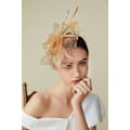Miniatyrbild 3 av 4: Nätfjäder Fascinator Blomma Hårclips Fascinator Hatt Brud Huvudbonad Bröllop Kyrka Te Party Derby Hattar Race Hattar Gold
