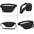 Miniatyrbild 7 av 7: Lång Hållare Midjeväska Fanny Pack för Kvinnor Män Mode Midjeväska Bumbag Cross Body Justerbar Reseväska Stora Fickor för Löpning Black