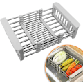 Miniatyrbild 1 av 7: Expanderbar diskställ, expanderbar (26 CM-46.5 CM), diskställ i rostfritt stål, diskställ för diskbänk, diskställ för köksbänk