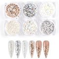 Miniatyrbilde 1 av 4: 6 stk negl glitter, negl dekorasjoner flerfarget