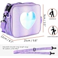 Miniatyrbilde 3 av 9: Lunsjpose Isolerende Lunsjboks for Jenter - Regnbue Tote Bag Lekkasjetett Termisk Gjenbrukbar Kjølepose Piknikpose for Kvinner Skole Kontor Utendørs Purple
