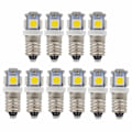 Miniatyrbild 1 av 5: 10 st E10 6V LED-lampor 5SMD 0.5W 50LM (Kallvitt)