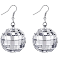 Miniatyrbild 1 av 3: Discokulaörhängen, 70-tals Disco Hall-örhängen, Laserglas Glittrande Örhängen, Disco Bar Partykläder Retro Modeaccessoarer