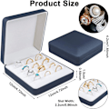 Miniatyrbillede 2 af 7: Smykke Ring Organizer Box, Lille Smykkeæske, Rejse Smykkeetui, Bærbar Ring Opbevaring Display Case, PU Læder Ringe Bakke Holder Box Blue
