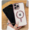 Miniatyrbild 3 av 5: Magnetiskt Skal för Iphone 16 Pro Max [kompatibelt med MagSafe] Kameras Objektivskydd Plätering Lyxigt Omslag för Kvinnor Män Transparent Mjuk TPU Stötsäker