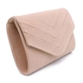 Miniatyrbillede 2 af 3: Stilfuld clutch taske i ruskindstil til bryllup, fest, galla og aften Fuschia White