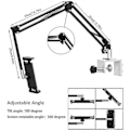 Miniatyrbilde 4 av 5: Nettbrettholder for seng, justerbar og sammenleggbar med 360 graders rotasjon for iPhone, iPad, mobiltelefon, nettbrett, Kindle Fire eller andre enheter 1,85\"-12,8\"
