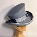 Miniatyrbilde 3 av 5: Asymmetrisk Topphatt Ullhatt Dame Herre Unisex Hatt Steam Punk Hatt Topphatt Mote Bånd Dekorativ Hatt Dekk Hode For Menn-yu Grey One Size