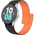 Miniatyrbilde 1 av 8: Myk stropp kompatibel med Samsung Galaxy Watch 4/5/6, stropp for kvinner og menn, klassiske silikon sportsbånd med magnetisk lukking Black/Orange