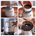 Pikkukuva 5 / 5: Espressokeitin, 3 espressokupin mokkapannu - 150 ml manuaalinen kuubalainen kahvinkeitin, premium-alumiininen italialainen mokkaespresso
