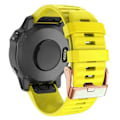 Miniatyrbillede 2 af 2: Urremme til Garmin Fenix 7s / 6s Pro / 5s Plus / Instinct 2s, vandrette stribede silikone 20mm rem med rosaguld spænde Yellow