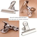 Miniatyrbillede 4 af 5: Store hængslede metalclips 20-pak 2-tommer sølv bulldog papirclips
