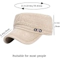 Pikkukuva 7 / 7: Unisex Cadet Armeijan Lippis Säädettävä Litteä Huippu Lippis Pesty Puuvilla Sotilas Hattu Baseball Lippis Beige