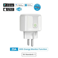 Miniatyrbilde 5 av 5: WiFi Smart Plugg 16A/20A EU Smart Sokkel med Strømmonitorering, Tidtaking og Stemmestyring