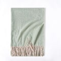 Miniatyrbilde 1 av 5: Ensfarget Bølge Lett Stripet Nytt Skjerf Dame Vinter Frisk Søt Macaron Monokrom Mellomlang Light green 70*180cm