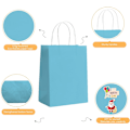 Miniatyrbilde 3 av 6: Gaveposer til Fest 10 stk Papirgaveposer til Barnfest, Papirposer med Håndtak, Små Gaveposer Ideelle til Bursdag, Bryllup, Babyshower, Jentefest Light Blue 10 count