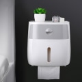 Miniatyrbillede 1 af 3: Vandtæt Toiletpapirholder Hjem Væghængt Badeværelses Opbevaringsboks (Grå)