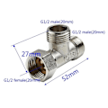Miniatyrbillede 4 af 5: G1/2 3-vejs T-adapter Kobber Badeværelse Brusearmatur Vanddeler Toilet Bruseventil Spraydyse Konverter