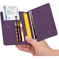 Miniatyrbild 2 av 6: Läder Resepassfodral Passfodral Blockering，Läder Kortfodral, Resedokument Organizer Fodral Purple