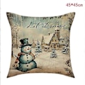 Miniatyrbild 1 av 5: 45 cm Jul Kuddfodral Jultomte Snögubbe Julgran Kuddfodral God Jul Dekor För Hemmet 2024 Noel Dekor C