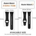 Miniatyrbillede 7 af 7: Håndledsrem til Xiaomi Redmi Watch 3 Blød silikone udskiftningsarmbånd Farvebånd til Redmi Watch3 Active armbånd 6