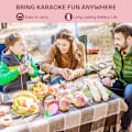 Miniatyrbillede 6 af 8: Børne Karaoke Maskiner med 2 Mikrofoner, Bærbar Bluetooth Højttaler med Farverige LED Lys, Stemmeændring, Mini Karaoke Maskine til Fødselsdagsgaver Pink