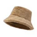 Miniatyrbillede 1 af 5: Varm Hat Kort Skygge Flad Top Blød Berøring Mode Tilbehør Hold Varmen Fluffy Varm Faux Pels Fiskerhat Khaki