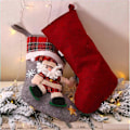Miniatyrbild 5 av 5: Julstrumpa Jultomtesäck Present Godisväska Julstrumpor Juldekorationer Julgransdekor Jul Nyår 2024 Santa Claus 40x24cm