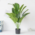 Miniatyrbilde 4 av 5: 18 Kunstige Potteplanter Store Kunstige Bananpalme Falsk Monstera Plastpalmeblader For Hjem Hage Bryllupsdekorasjon