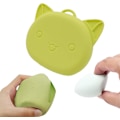 Miniatyrbillede 1 af 4: Makeup Pudder Puff Etui - Bærbar Silikon Puff Beholder Sød Katteform Puff Holder Etui | Letvægts Makeup Puff Opbevaringsboks Green