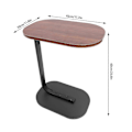 Miniatyrbillede 5 af 5: C-formet Sidebord Fritstående Sofabord Walnut Black