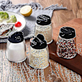 Miniatyrbilde 4 av 5: 4 stk Doble Lokk Krydderstrøere Glassflasker Krydderstrøere Sikt Barbecue Krydderglass Salt And-Yvan Apricot