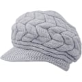 Miniatyrbillede 1 af 4: Dame Vinter Strikket Hat med Skygge Sort Hvid Grå, Elegant Beanie Hat med Varmt Fleecefoer Gray One Size