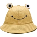 Miniatyrbild 1 av 4: Groda Hinkhatt Söt Bomull Hinkhatt Solhatt Bred Brätte Fiskarehatt för Vuxna Kvinnor Flickor A5 Frog Khaki