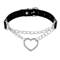 Miniatyrbild 5 av 5: Punk Goth PU Läder Choker Halsband med Hjärthänge Berlocker Choker för Kvinnor Män A