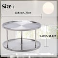 Miniatyrbillede 2 af 5: Krydderihylde i rustfrit stål, Lazy Susan drejeskive, 2-lags 360-graders roterende Lazy Susan skabsarrangør, 10 tommer